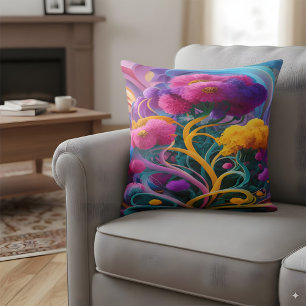 Coussin Fleurs Abstraites