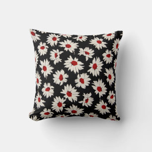 Coussin Fleurs Abstraites, motif d'aquarelle d'art.