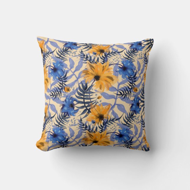 Coussin Fleurs Abstraites sans couture motif (Recto)