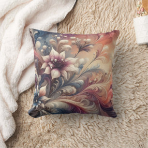 Coussin Fleurs Abstraites vibrantes