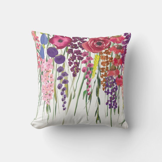 Coussin Fleurs aquarelles (Recto)