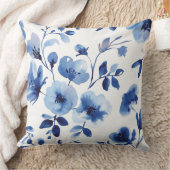 Coussin Fleurs aquarelles bleu glace (Couverture)