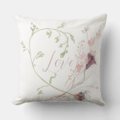 Coussin Fleurs aquarelles douces d'amour Romantique (Recto)