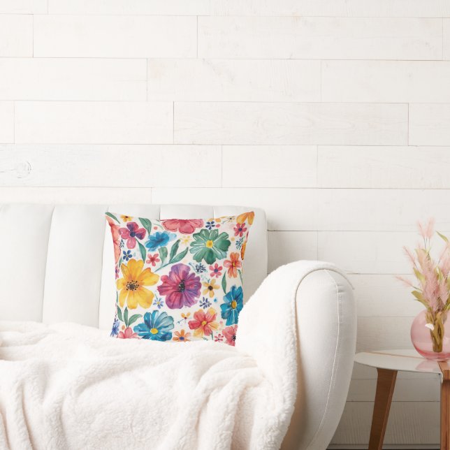Coussin Fleurs aquarelles mignonnes (Canapé)