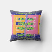 Coussin Fleurs arc-en-ciel vert bleu (Verso)