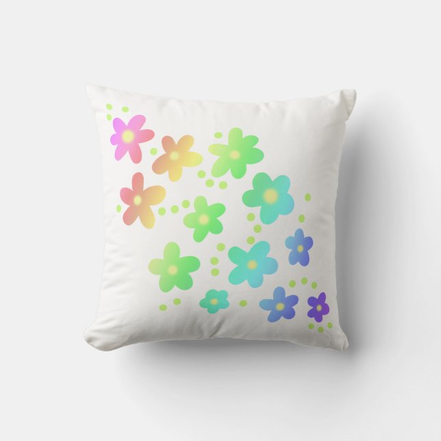 Coussin Fleurs arc-en-ciel Whimsical Lancer l'oreiller (Recto)