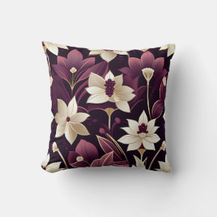 Coussin Fleurs Art déco d'or Bourgogne
