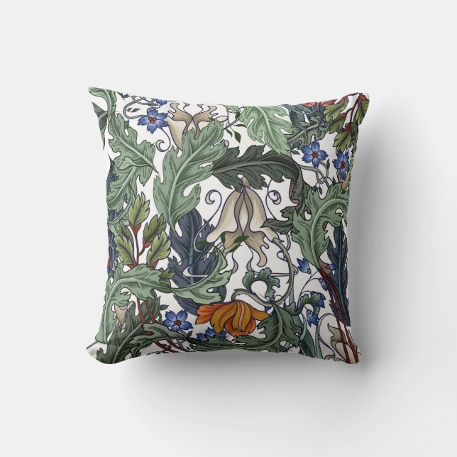 Coussin Fleurs, art déco, moderne, sans soudure. (Recto)