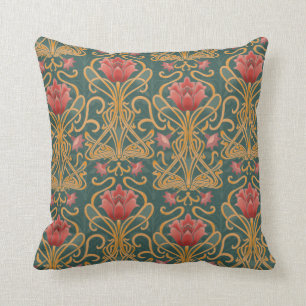 Coussin Fleurs Art Nouveau
