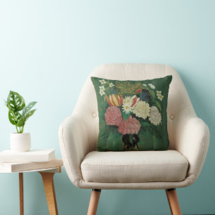 Coussin Fleurs au lierre par Henri Rousseau, Fleurs Vintag