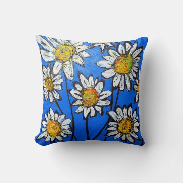 Coussin Fleurs avec pédales blanches (Recto)