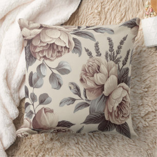 Coussin Fleurs beiges