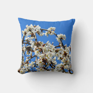 Coussin Fleurs blanches élégantes en fleurs