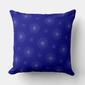 Coussin Fleurs blanches minuscules sur bleu marine