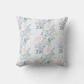 Coussin Fleurs bleu rose romantique (Recto)