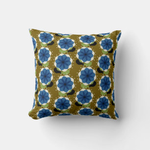Coussin Fleurs bleues