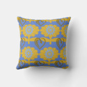 Coussin Fleurs bleues et jaunes - Jeu d'oreiller - Designe (Verso)