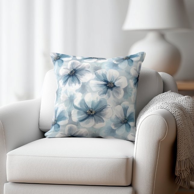 Coussin Fleurs bleues rustiques (Créateur téléchargé)