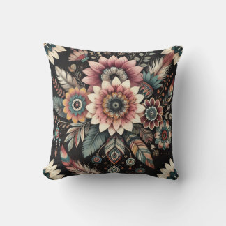 Coussin Fleurs Boho du soir