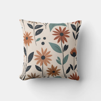 Coussin Fleurs Boho modernes
