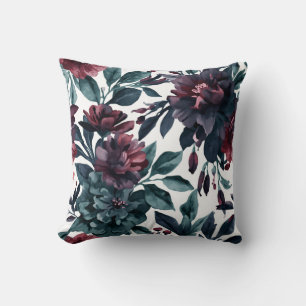 Coussin Fleurs Botaniques Aquarelles Maussades Floral