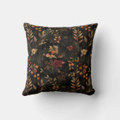 Coussin Fleurs botaniques automnales jaunes orange noir (Verso)