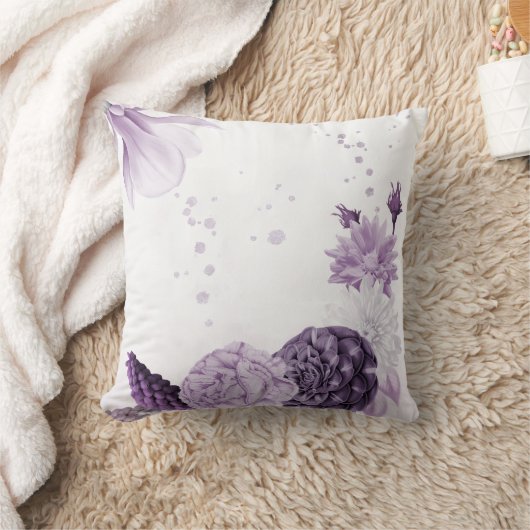 Coussin fleurs botaniques violettes romantiques  (Couverture)