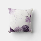 Coussin fleurs botaniques violettes romantiques  (Recto)