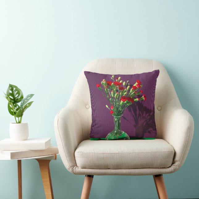 Coussin Fleurs | Bouquet Carantion Rouge (Chaise)