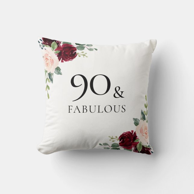 Coussin Fleurs Bourgognes rousses Fleurs femmes 90e annive (Recto)