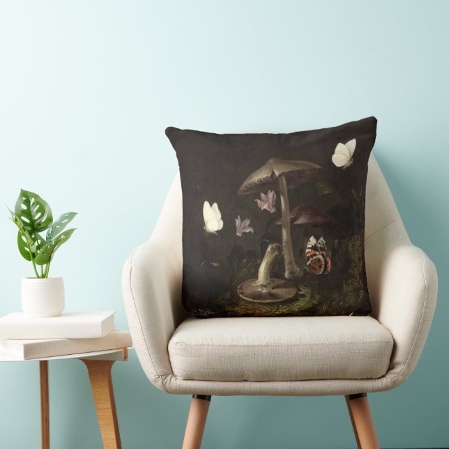 Coussin Fleurs champignons papillons lézard & Serpent (Chaise)