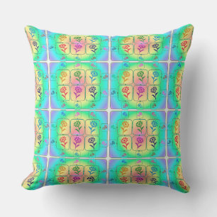 Coussin Fleurs Colorées