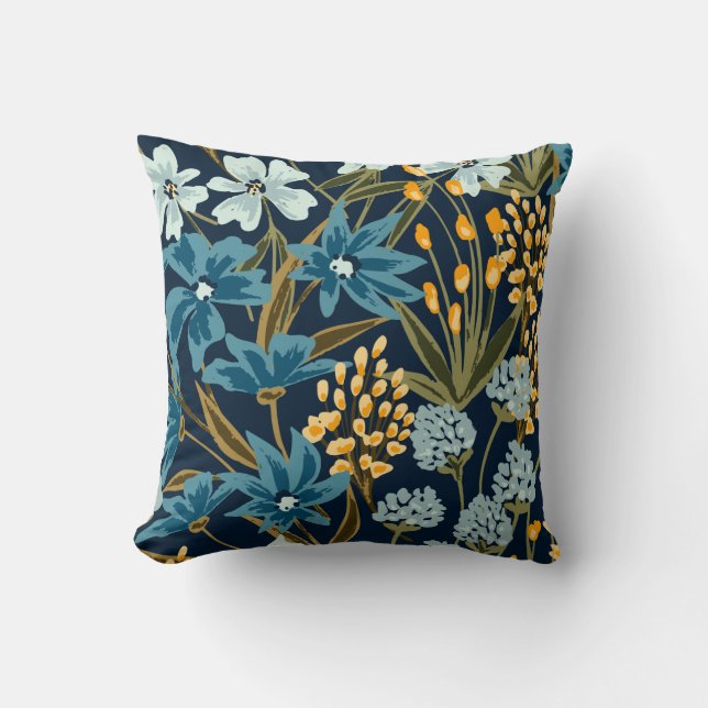 Coussin Fleurs colorées Aquarelle tendance (Recto)