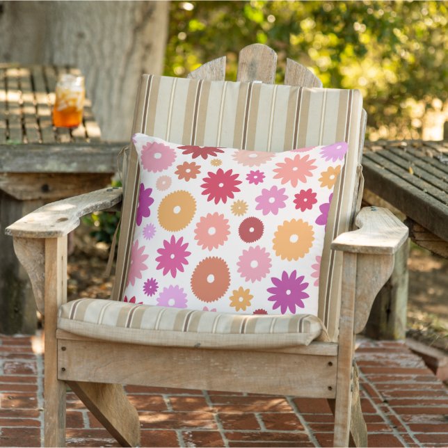 Coussin Fleurs Colorées Grand Motif (Chaise)