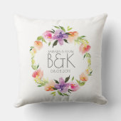 Coussin Fleurs colorées Mariage Wreath (Verso)