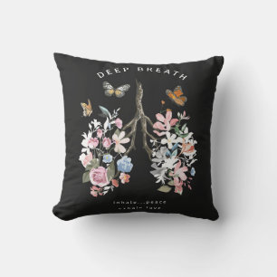 Coussin Fleurs colorées, papillons, illustration des poumo