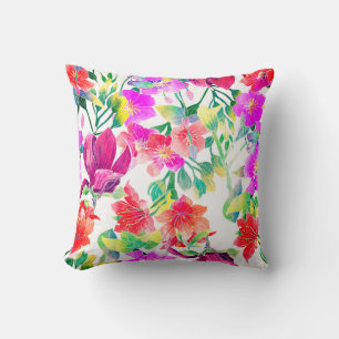 Coussin Fleurs colorées tropicales élégantes