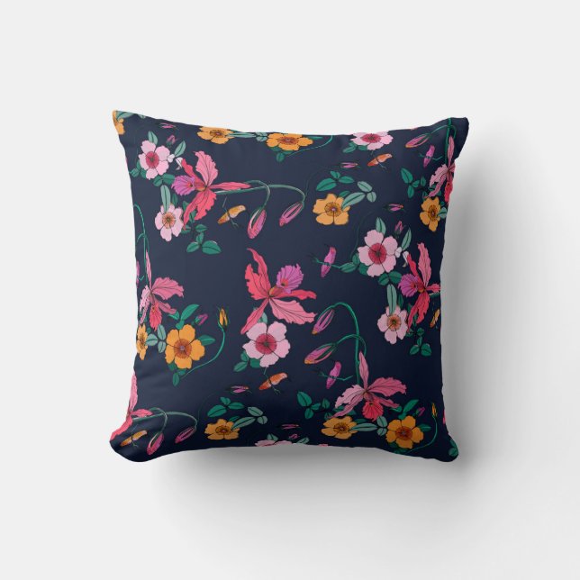 Coussin Fleurs Cool Abstraites Lancer l'oreiller (Recto)