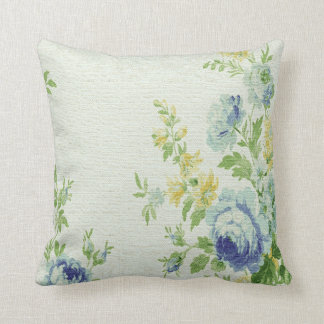 Coussin Fleurs Coussin-Bleues de jet vintage d'impression