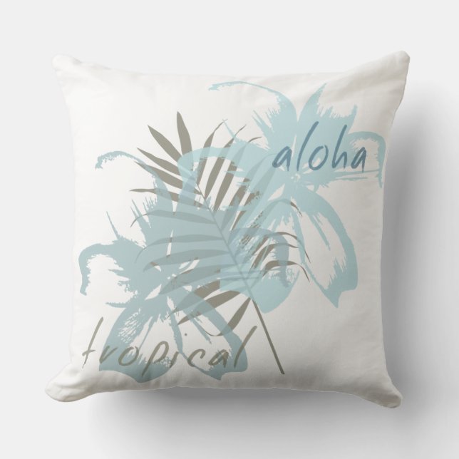 Coussin Fleurs d'Aloha tropicales (Recto)