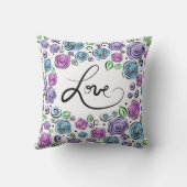 Coussin Fleurs d'amour - lavande (Verso)