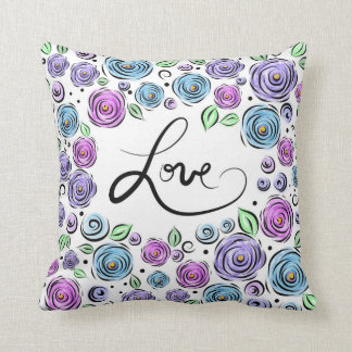 Coussin Fleurs d'amour - lavande