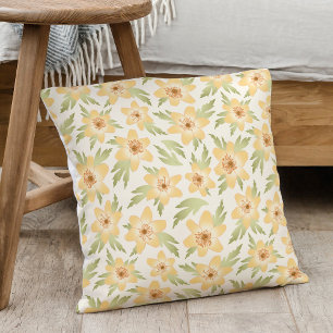 Coussin Fleurs d'anémones Orange Sauvages - motif sans sou