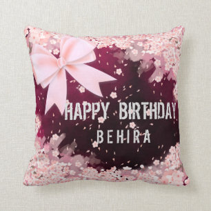 Coussin Fleurs d'anniversaire jolies et élégantes