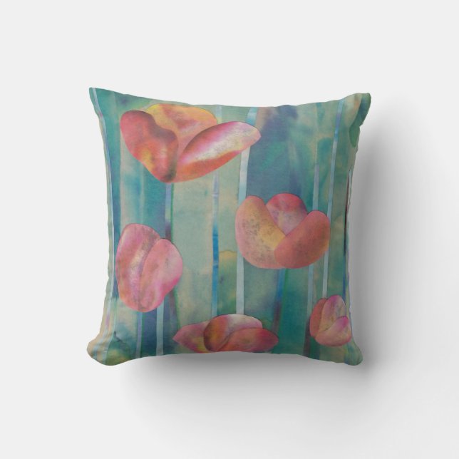 Coussin Fleurs dans la pluie Mélange de l'oreiller à lance (Recto)