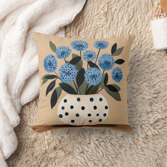 Coussin Fleurs dans un vase à pois (Couverture)