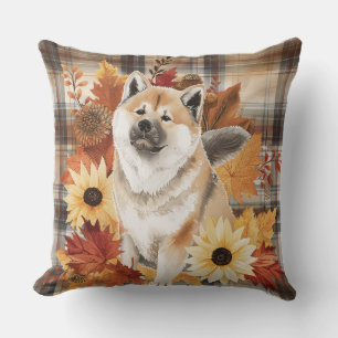Coussin Fleurs d'aquarelle d'automne d'Akita