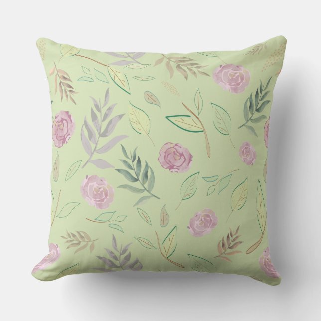 Coussin Fleurs d'aquarelle festive 4 (Recto)