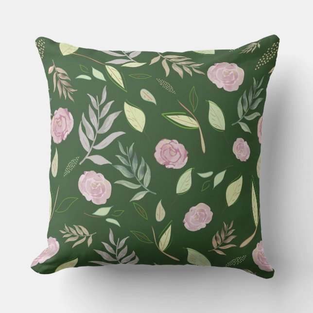 Coussin Fleurs d'aquarelle festive 8 (Recto)