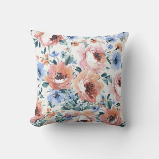 Coussin Fleurs d'aquarelle, illustration motif transparent